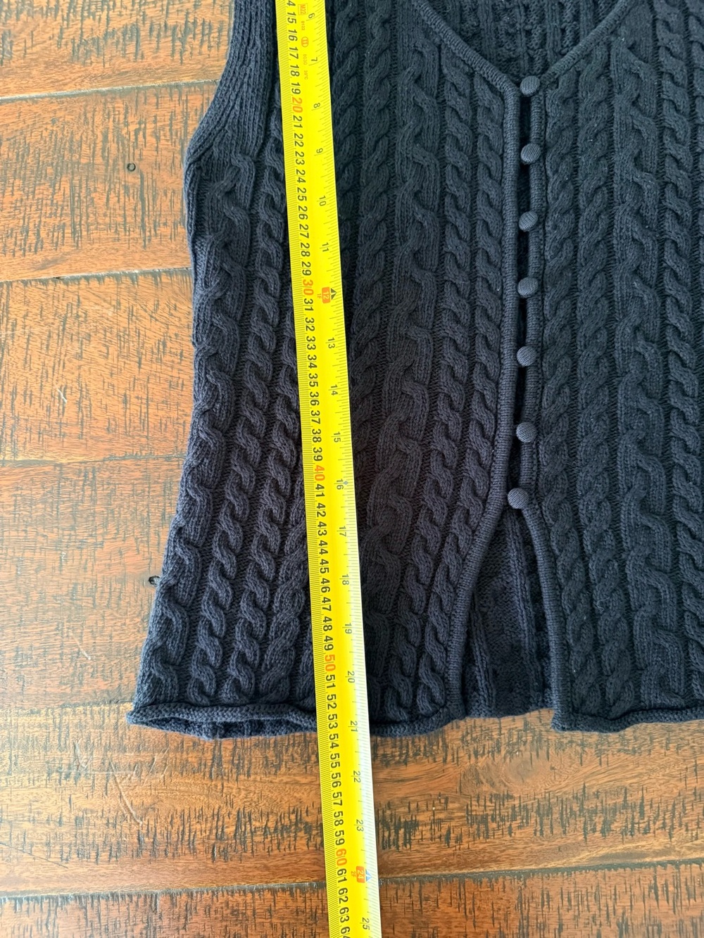 Truth Black Cable-Knit Button Front Sleeveless Top SZ.M - Picture 7 of 9